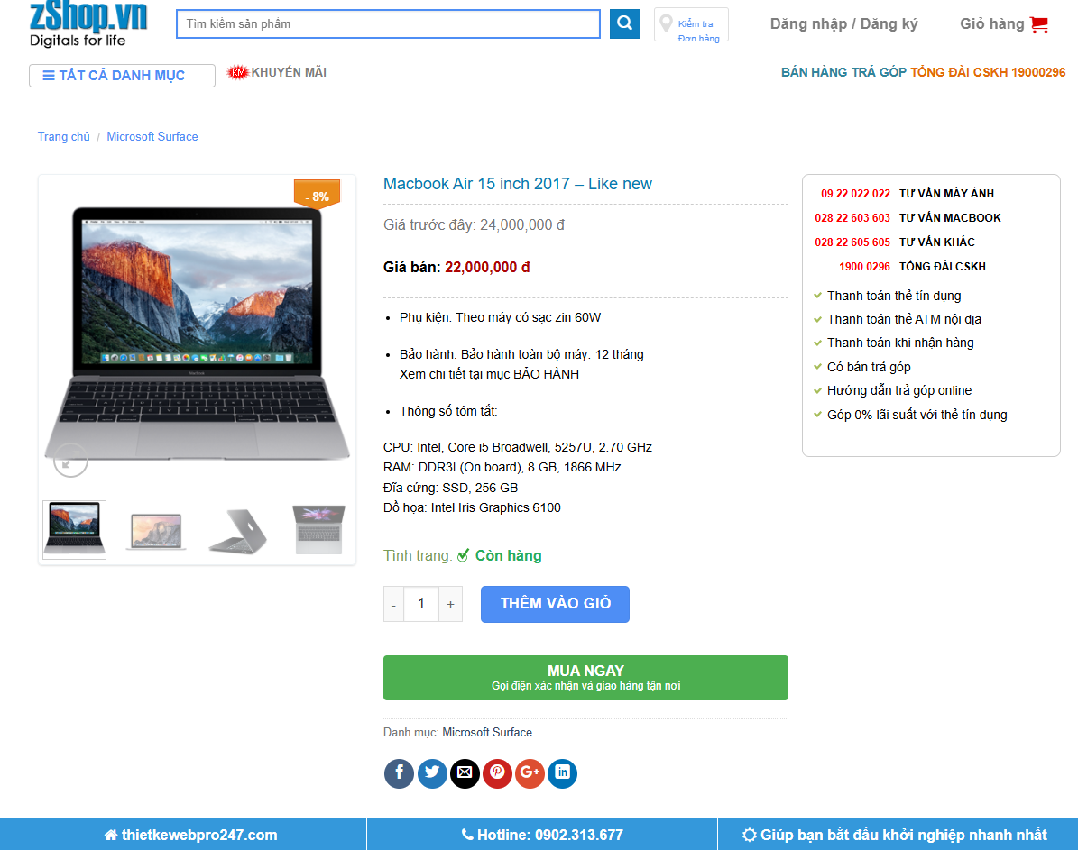Web shop bán đồ công nghệ TPHCM