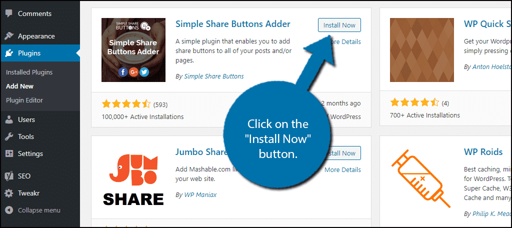 Cách tạo nút share facebook cho website và tích hợp fanpage 4 plugin Simple Share Buttons Adder