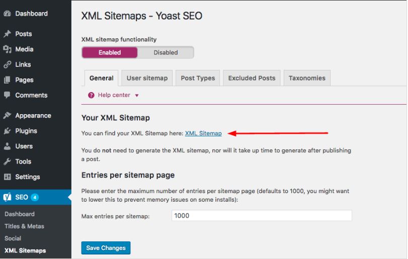 Kiểm tra sitemap XML