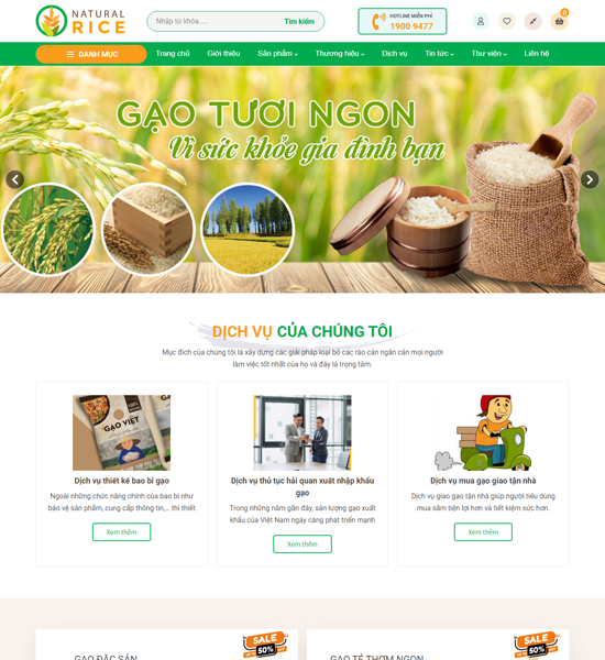 thiết kế website xuất khẩu gạo