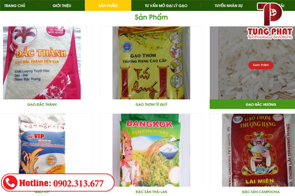mẫu thiết kế website bán gạo