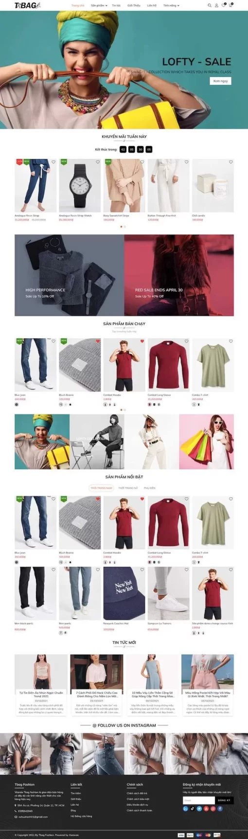 Mẫu Website Bán Thời Trang WD Tbag Fashion