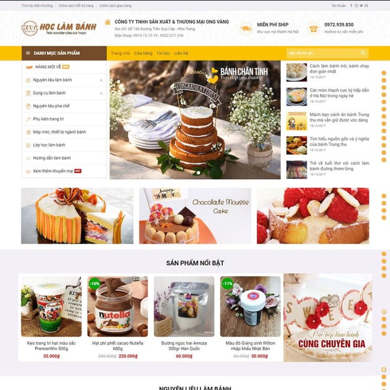 Mẫu web tiệm bánh ngọt 3