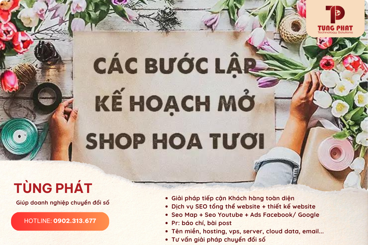 cách mở shop hoa tươi