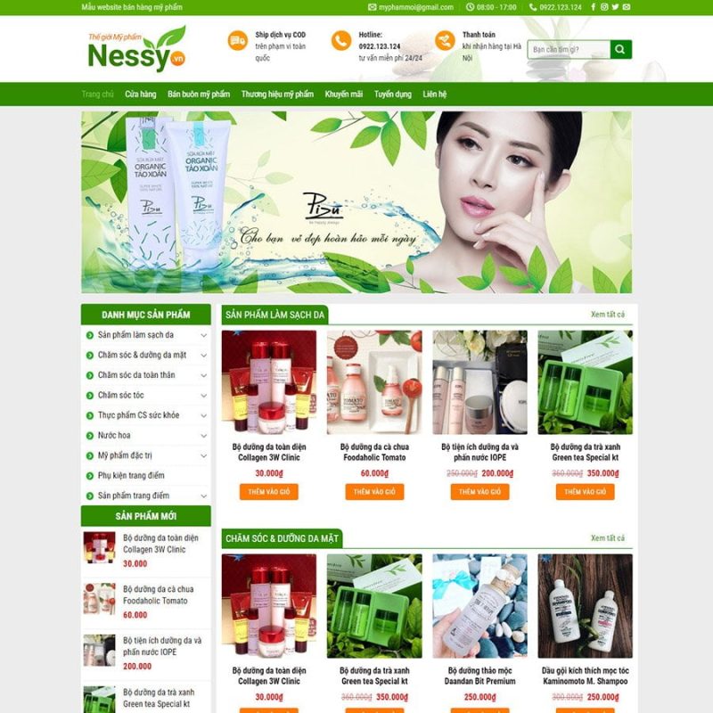 Mẫu web Mỹ phẩm 2 3