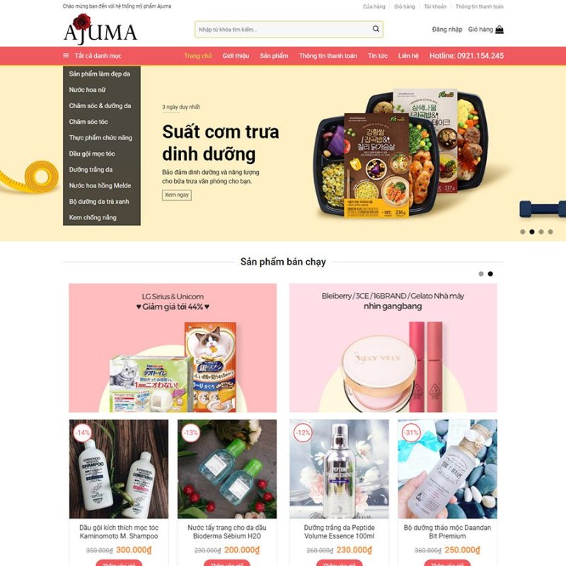 Mẫu web mỹ phẩm 5 3