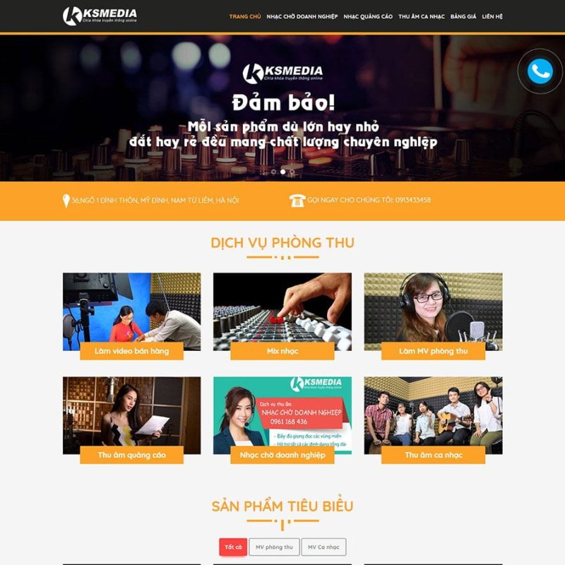 Mẫu Website thu âm 3