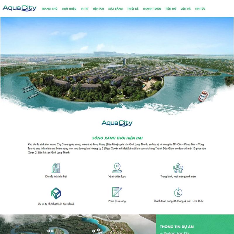 Theme Wordpress landing page BĐS Aqua City 3