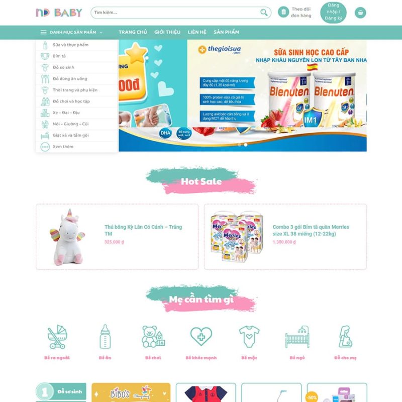 Theme wordpress mẹ và bé, baby 01 3