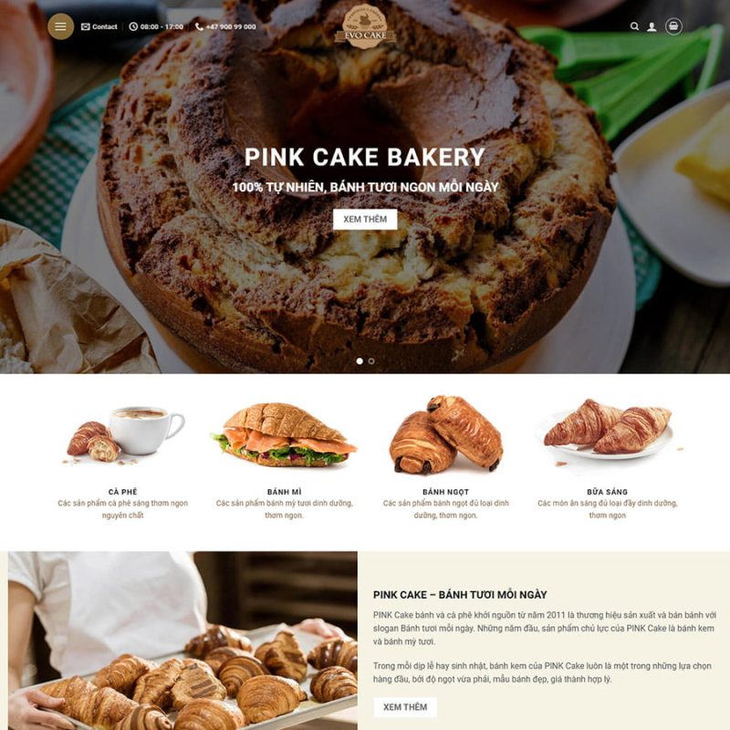 Theme wordpress bán bánh ngọt 01 3