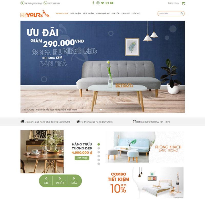 Theme wordpress bán nội thất Beyours 3