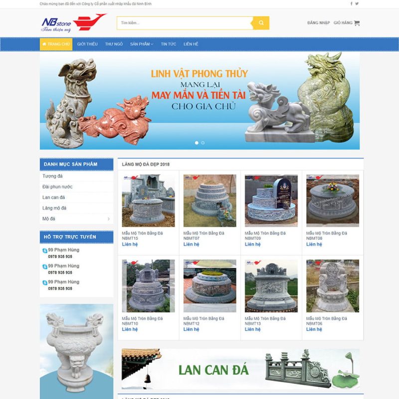 Mẫu website bán bia đá 3