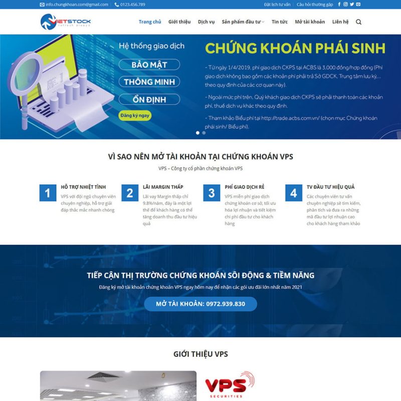 Theme wordpress giới thiệu công ty chứng khoán 3