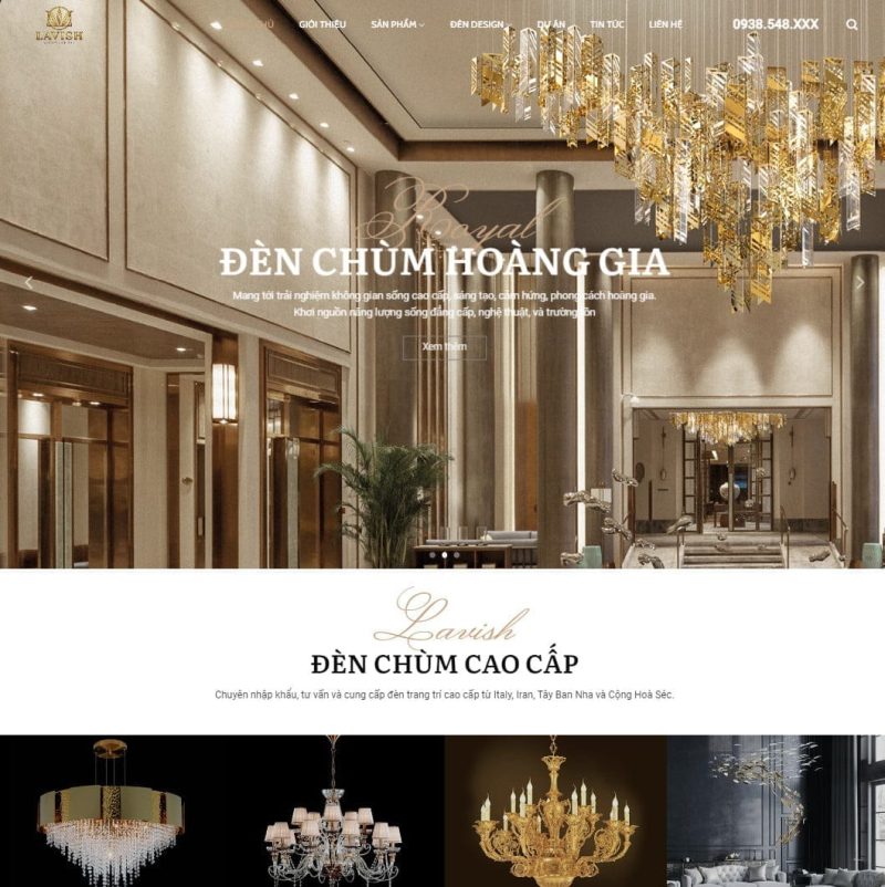 Theme wordpress bán đèn trang trí, đèn chùm 3