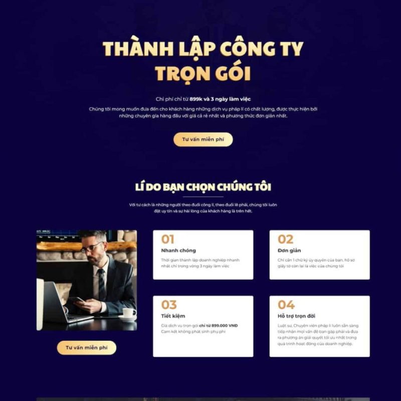 Theme WordPress landing page dịch vụ thành lập công ty, doanh nghiệp 3