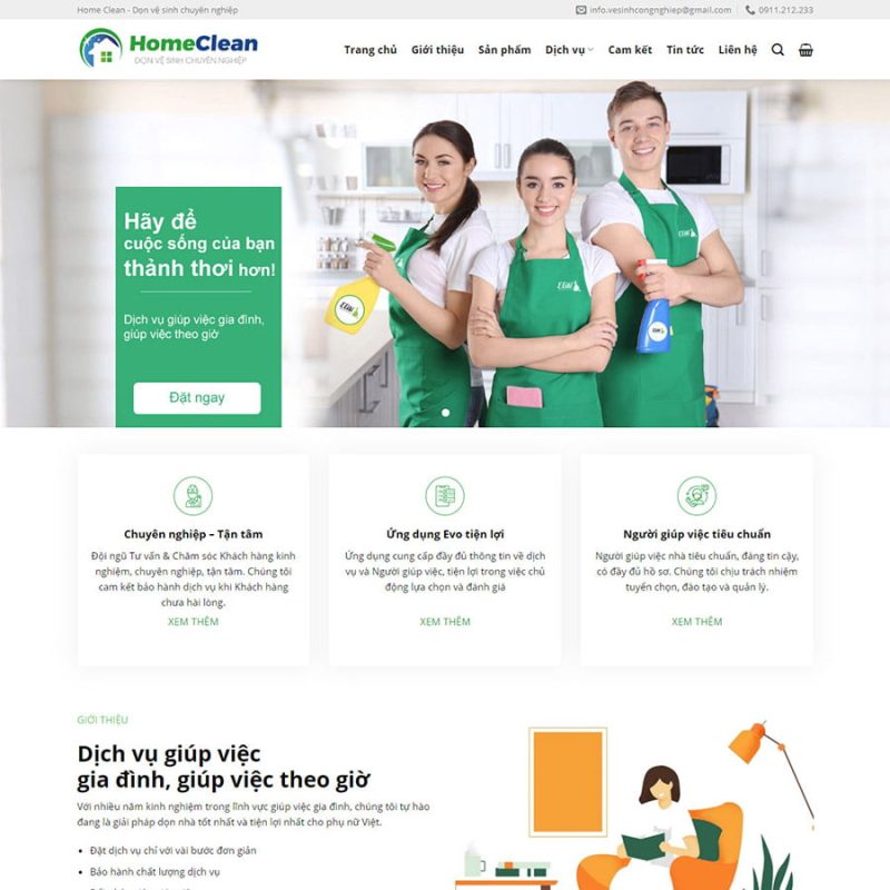 Theme Wordpress dịch vụ dọn nhà 3