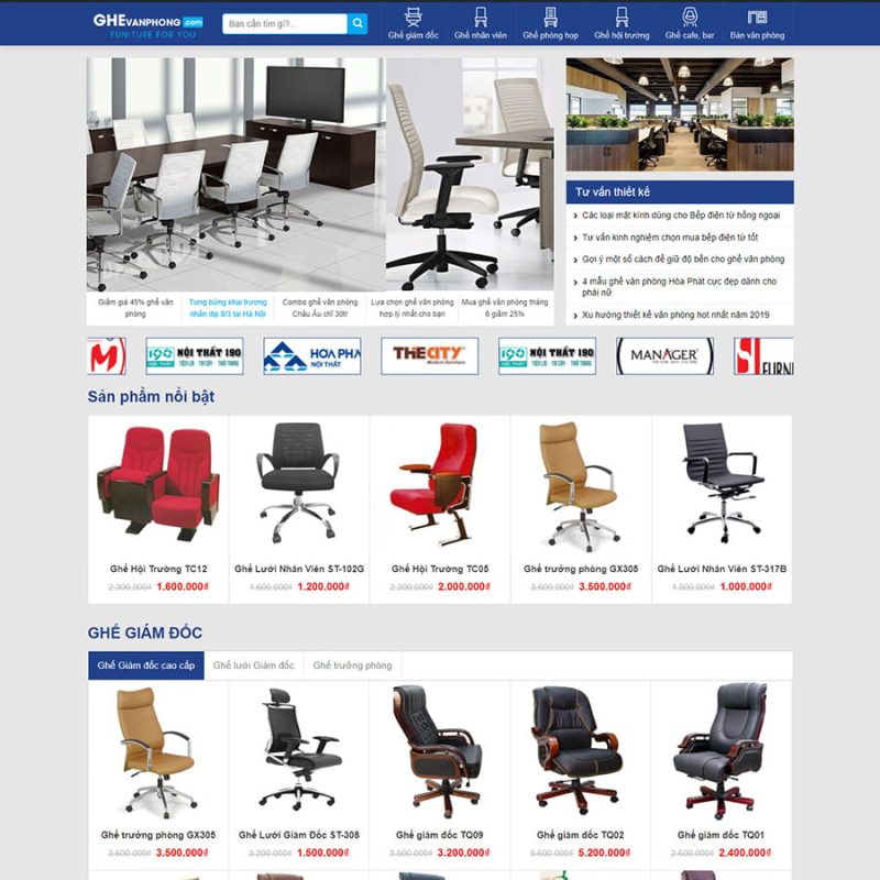 Mẫu website bán ghế văn phòng 2
