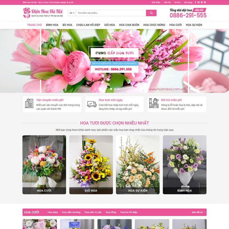 Theme wordpress bán hoa tươi 01 2