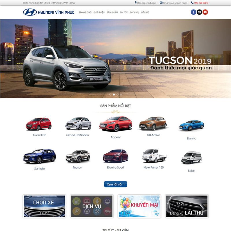 Mẫu web đại lý xe Hyundai 2