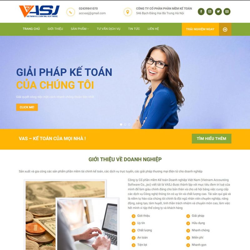 Mẫu website công ty kế toán 02 3