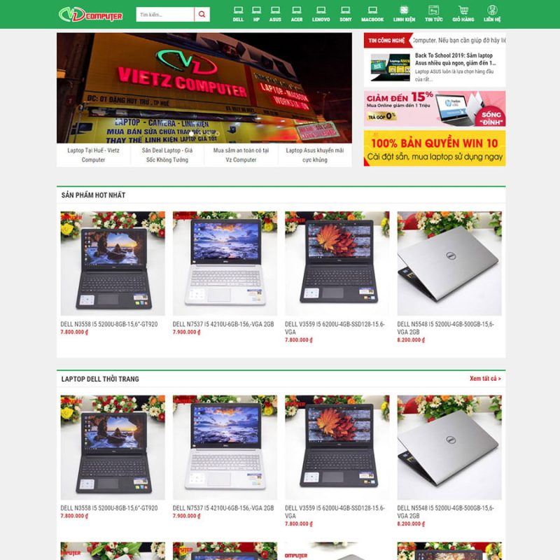 Theme wordpress Flatsome bán laptop 01 2