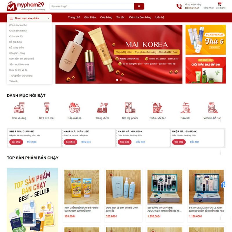 Theme wordpress mỹ phẩm 17 3