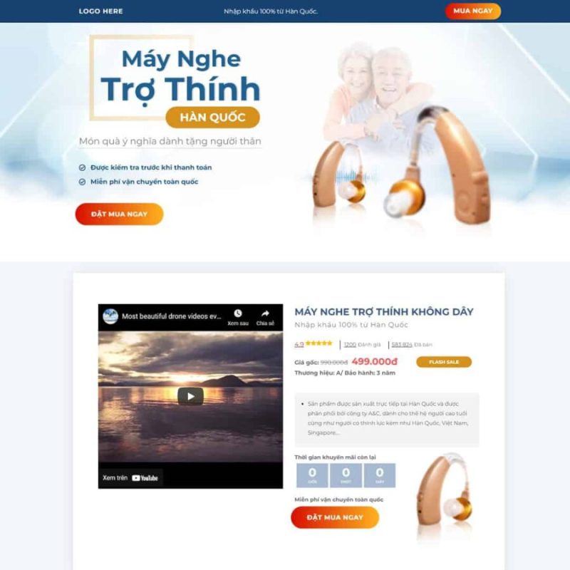 Theme WordPress landing page máy nghe trợ thính 3