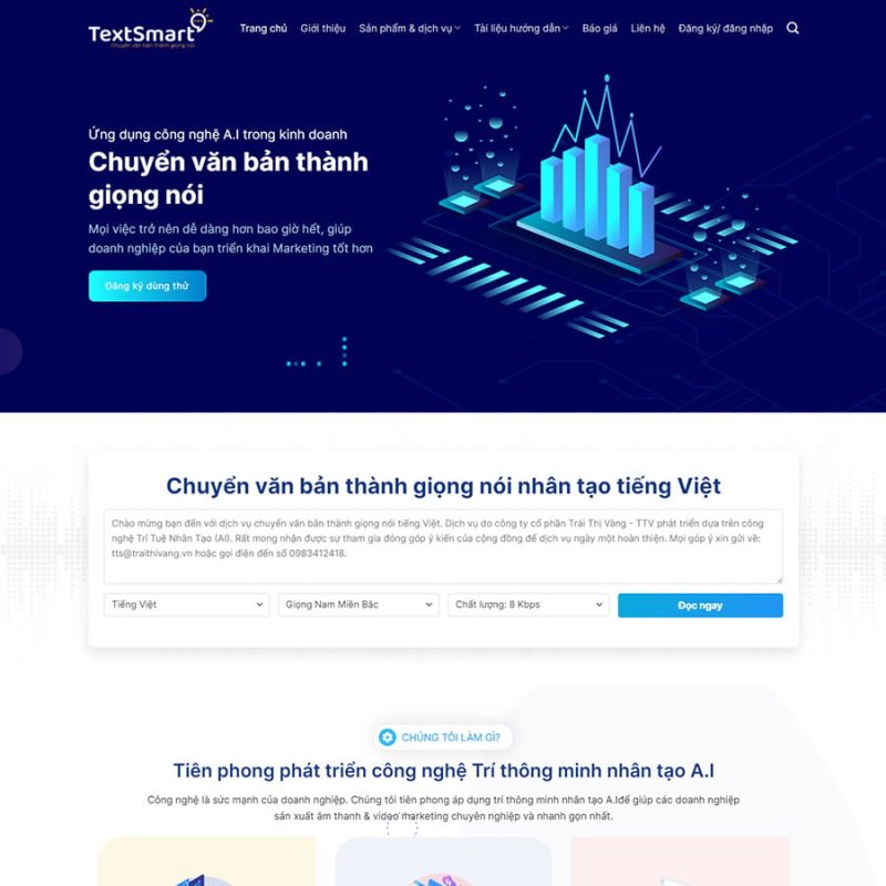Theme wordpress giới thiệu dịch vụ textsmart 3