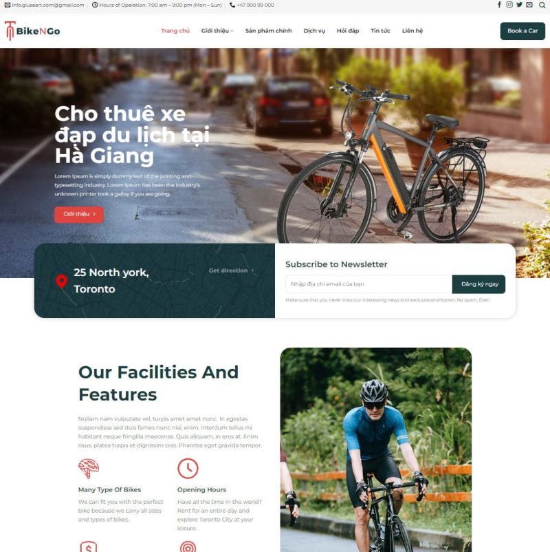 Theme wordpress cho thuê xe đạp 3