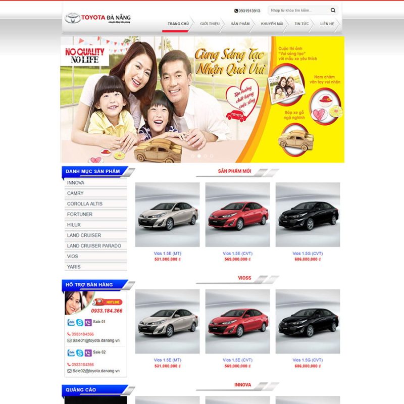 Mẫu web đại lý Toyota 2