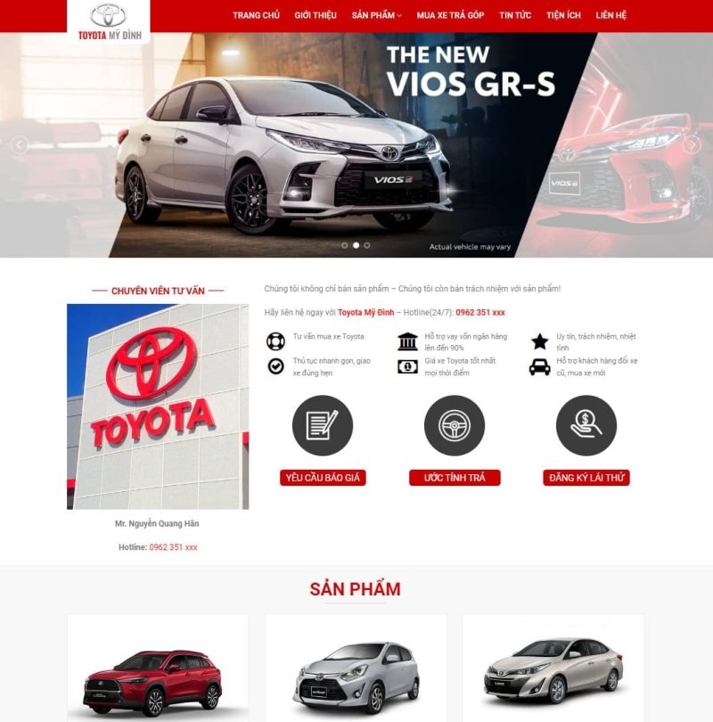 Theme wordpress bán xe toyota 03 3