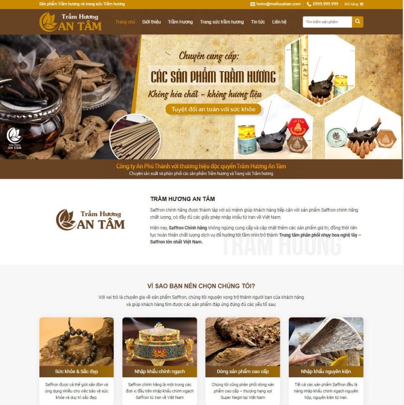 Theme wordpress bán trầm hương đẹp 3