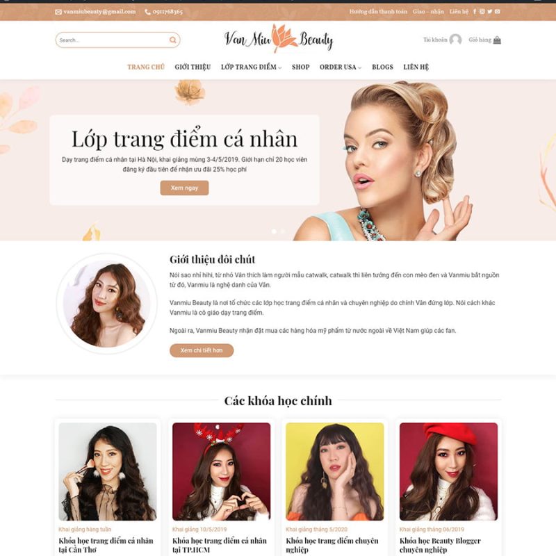 Mẫu web dạy trang điểm 3