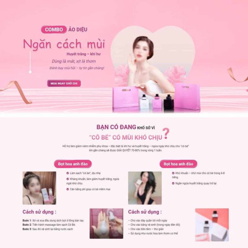 Theme WordPress Landing page xịt makeup 3