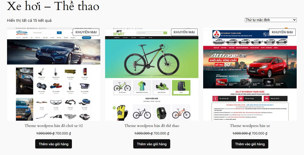 mẫu website xe hơi