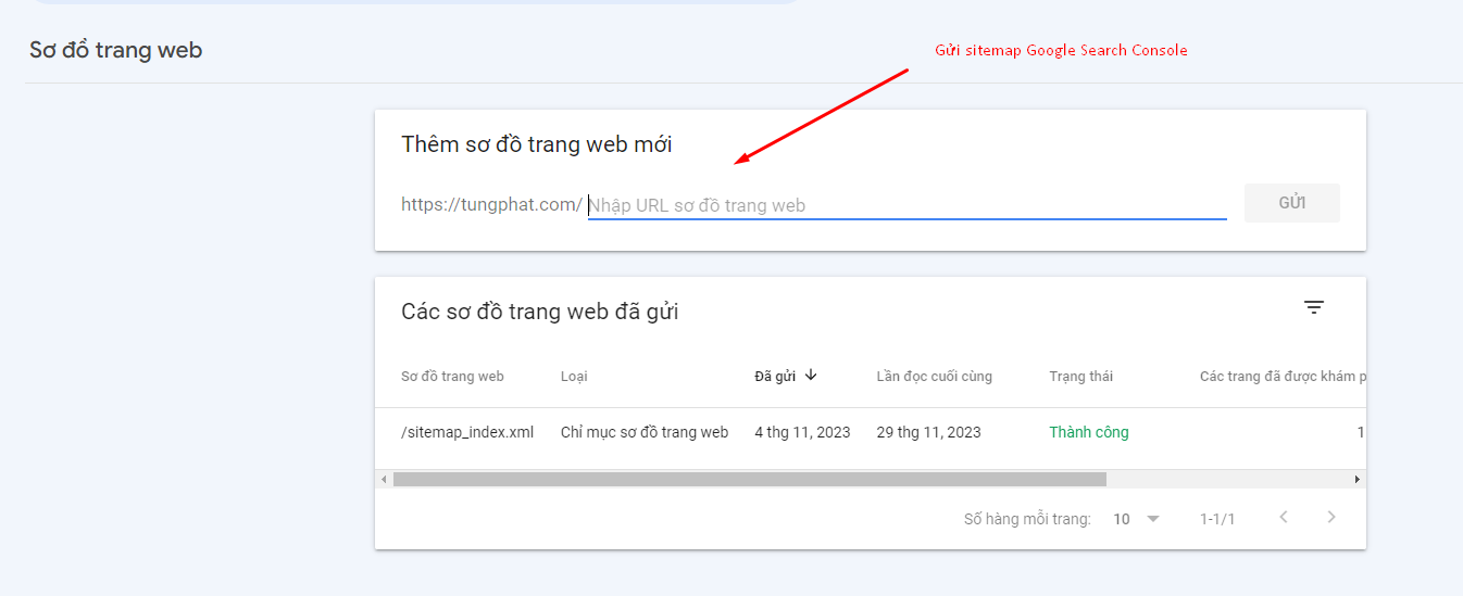 Đăng ký Sitemap trong GSC