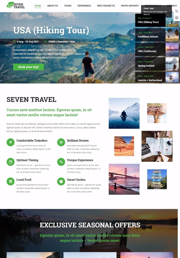 mẫu website du lịch thám hiểm