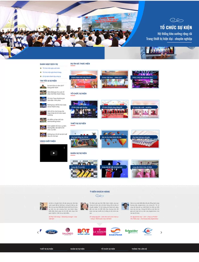 mẫu website giới thiệu sự kiện