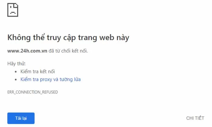 lỗi không truy cập được trang web