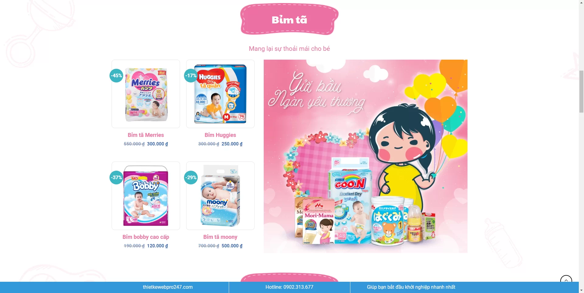 thiết kế website WordPress cho mẹ và bé