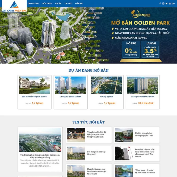 Theme WordPress Bất động sản Đất Xanh