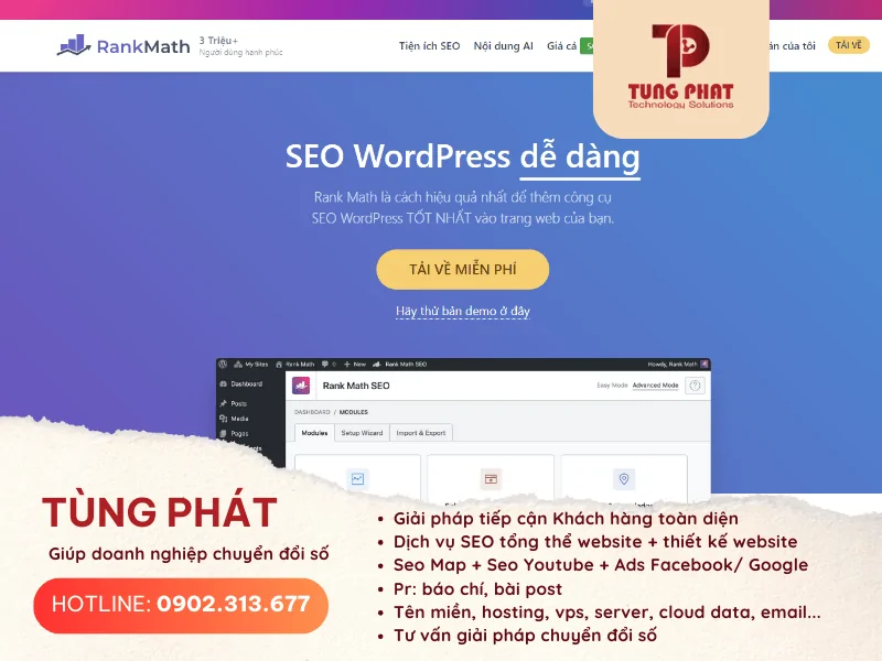Cài đặt và kích hoạt Rank Math PRO: Hướng dẫn chi tiết cho website của bạn 4 tải về Rank Math SEO