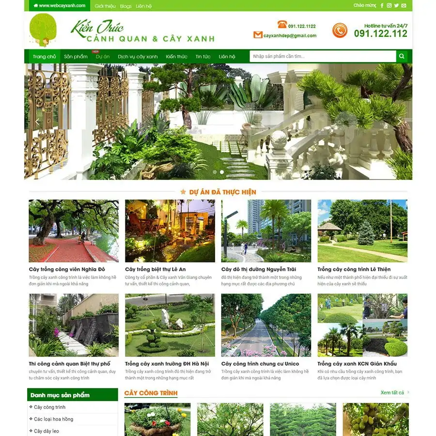 Mẫu web bán cây xanh 3 Mẫu web bán cây xanh