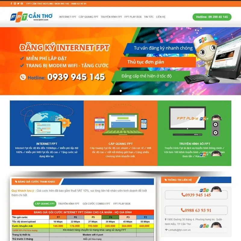 Mẫu Web lắp mạng