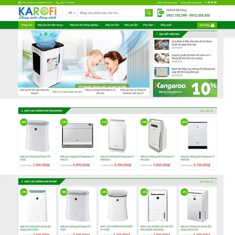 Mẫu web bán máy lọc nước 01