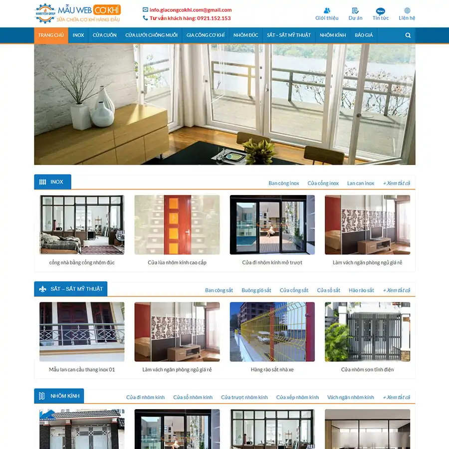 Mẫu web gia công cơ khí 3 Mẫu web gia công cơ khí