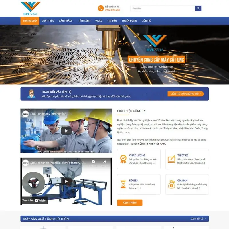 Theme wordpress cơ khí 01