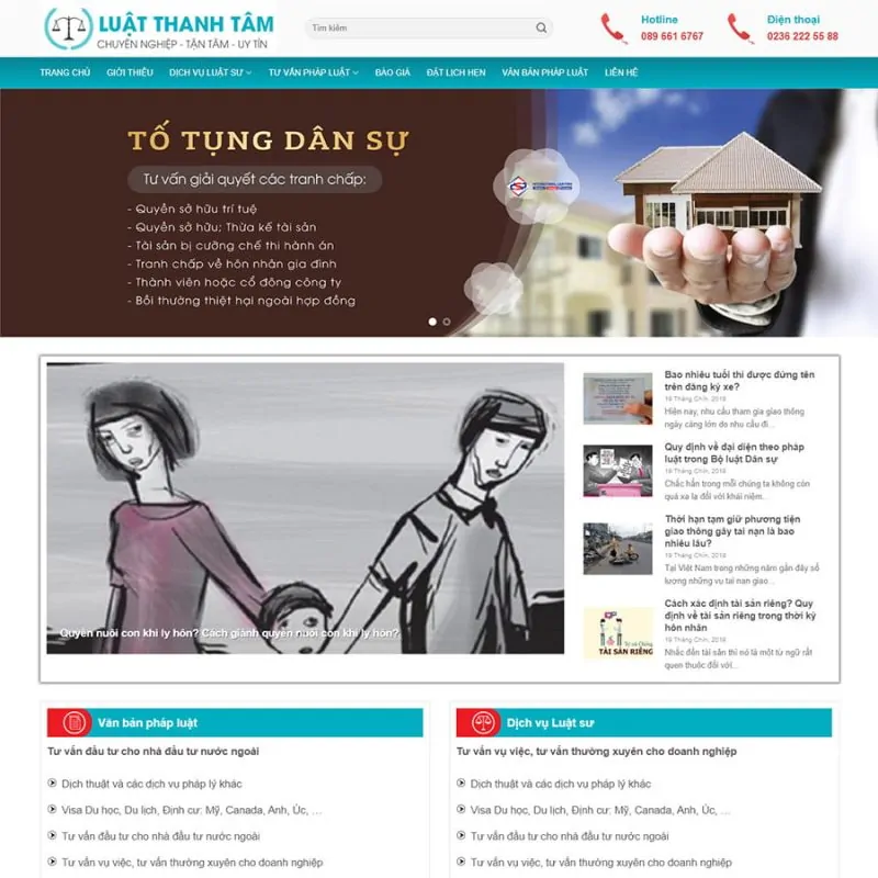 mẫu website luật