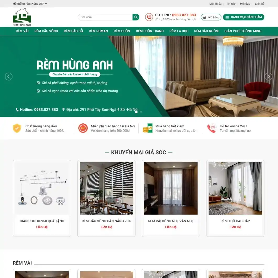 Theme wordpress bán rèm cửa, manh rèm 6 Theme wordpress bán rèm cửa, manh rèm