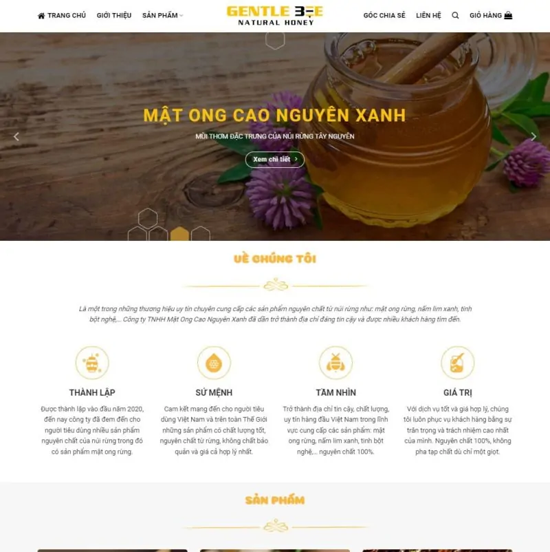 Theme wordpress bán mật ong 02 2